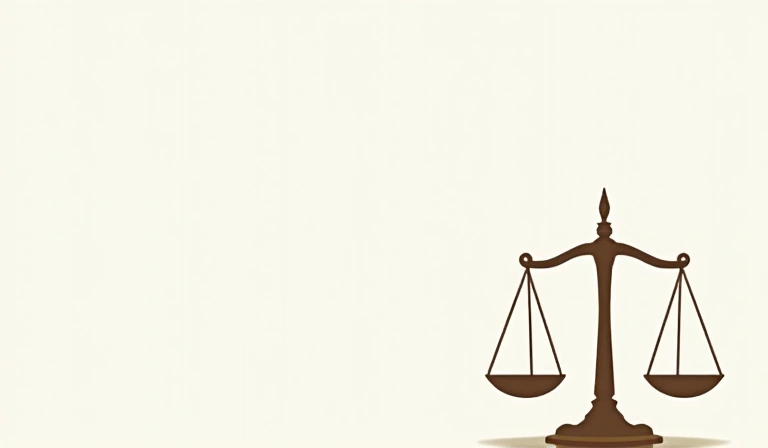 Ilustración de una balanza de la justicia, simbolizando equidad y ley